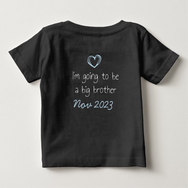 Camiseta Para Bebê Big Brother secret reveal customizable date (Verso)