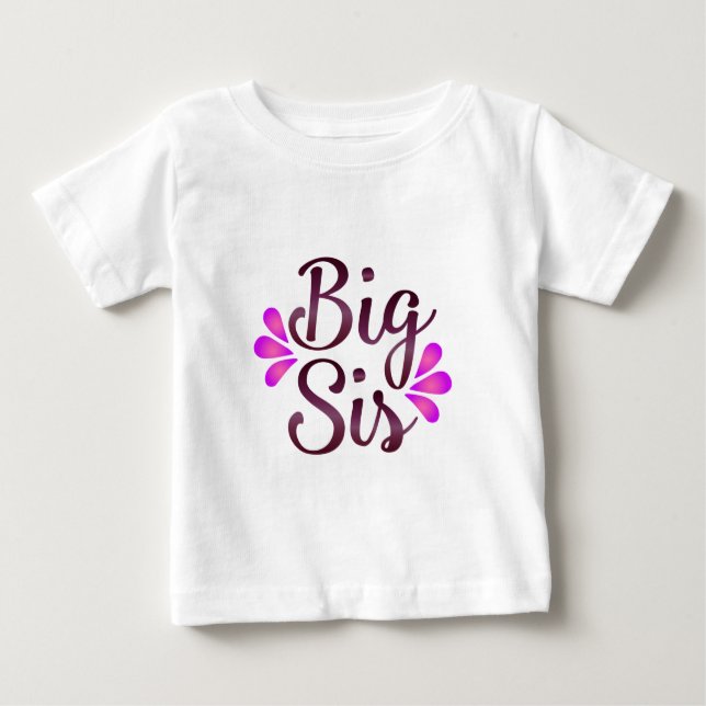 Camiseta Para Bebê Big Sis (Frente)