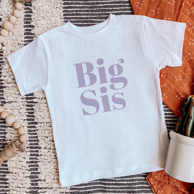 Camiseta Para Bebê Big Sis | Lilac Matching Sibling Family (Criador carregado)