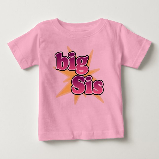 Camiseta Para Bebê Big Sis T-Shirts (Frente)