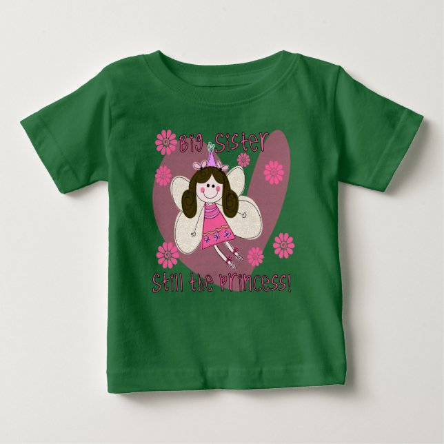 Camiseta Para Bebê Big Sister Ainda A Princesa Raglan T-shirt (Frente)