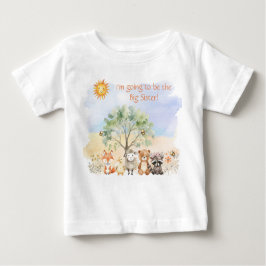 Camiseta Para Bebê Big Sister, Big Brother-Woodland Willife T-Shirt