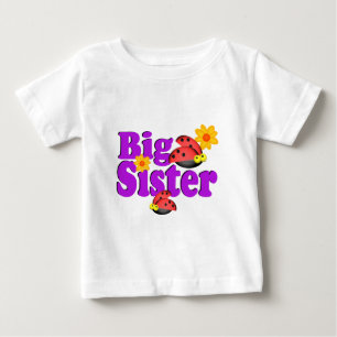 Camiseta Para Bebê Big Sister Ladybug