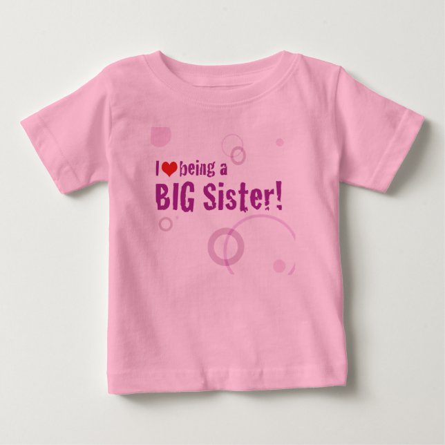 Camiseta Para Bebê Big Sister Long Sleeve (Frente)