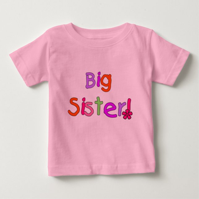Camiseta Para Bebê Big Sister T-shirts e presentes (Frente)
