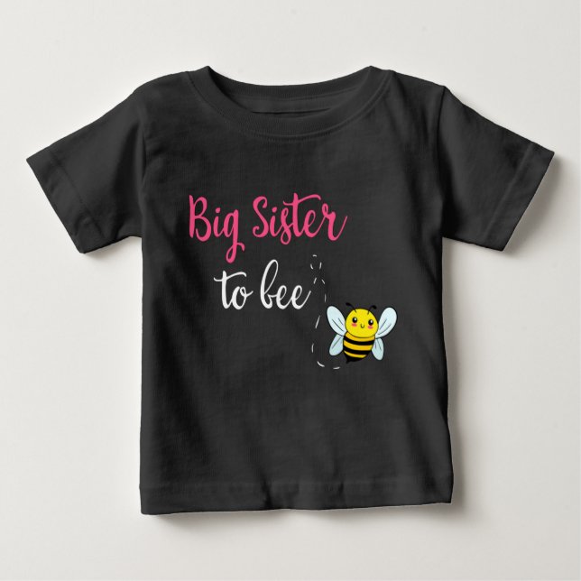 Camiseta Para Bebê Big sister to bee (Frente)