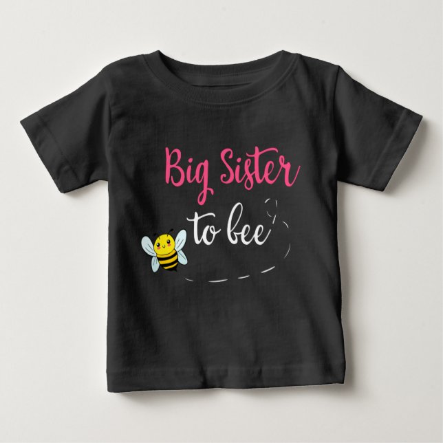 Camiseta Para Bebê Big sister to bee (Frente)