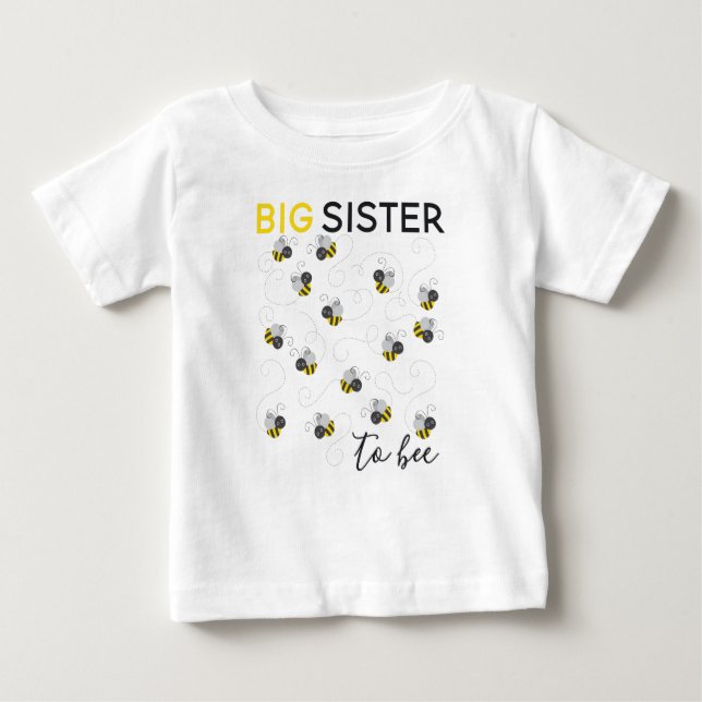 Camiseta Para Bebê Big Sister to Bee (Frente)