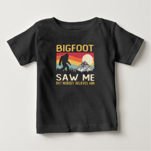 Camiseta Para Bebê Bigfoot Me Viu Mas Ninguém Acredita Nele