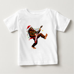Camiseta Para Bebê Bigfoot Sasquatch Guitarra Elétrica Natal 2026  