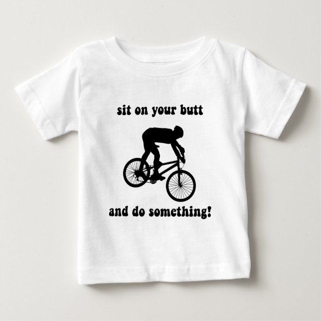 Camiseta Para Bebê Biking engraçado da montanha (Frente)