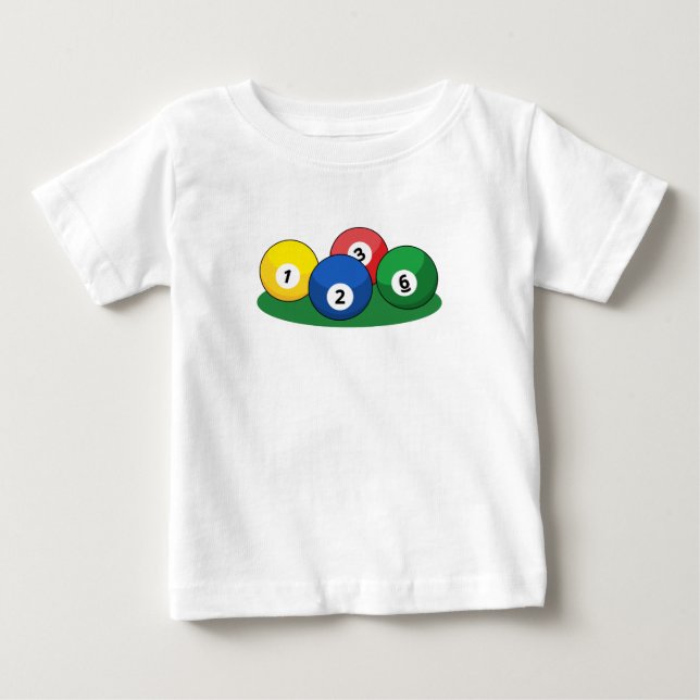 Camiseta Para Bebê Billiard Piscina Snooker Balls (Frente)