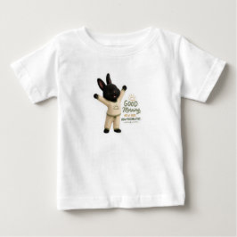 Camiseta Para Bebê Billy Alongamento Matinal Coelhinho Preto Rex Fofo