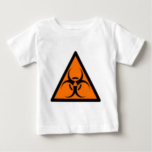 Camiseta Para Bebê Bio perigo ou laranja de advertência do símbolo