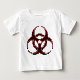 Camiseta Para Bebê Bio símbolo oxidado do perigo