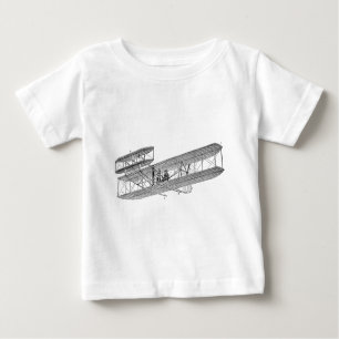 Camiseta Para Bebê Biplanos velhos retros do plano do biplano do