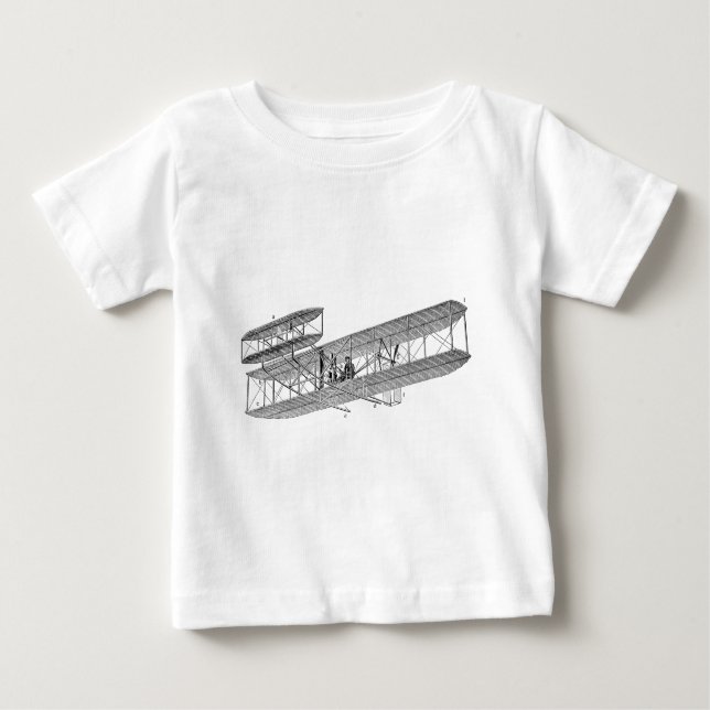Camiseta Para Bebê Biplanos velhos retros do plano do biplano do (Frente)