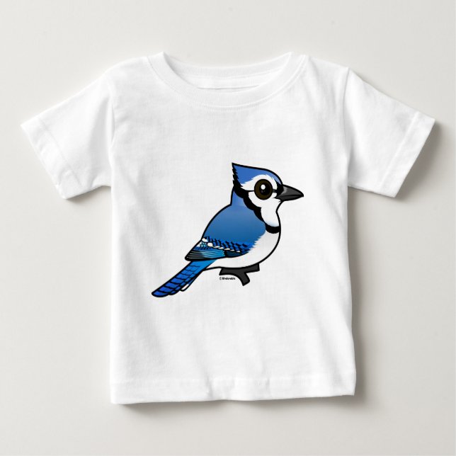 Camiseta Para Bebê Birdorable Blue Jay (Frente)
