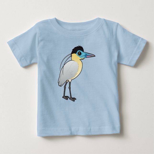 Camiseta Para Bebê Birdorable Capped Heron (Frente)