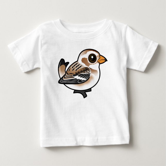 Camiseta Para Bebê Birdorable Snow Bunting (Frente)