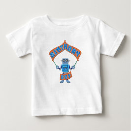Camiseta Para Bebê Birthday Boy Robot
