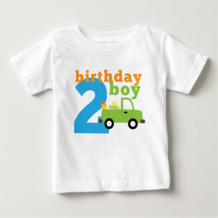 Camiseta Para Bebê Birthday Boy Truck 2