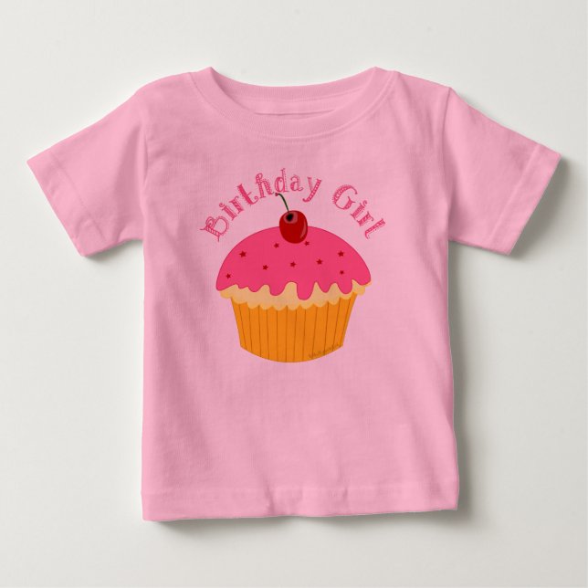 Camiseta Para Bebê Birthday Girl (Frente)