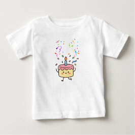 Camiseta Para Bebê Birthday Party Invitation Blue Minimal Elegant