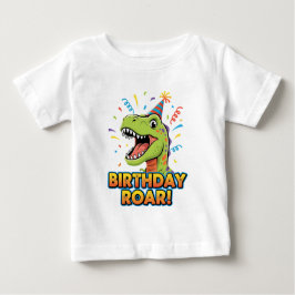 Camiseta Para Bebê Birthday Roar Cute Dinosaur Birthday Party Design