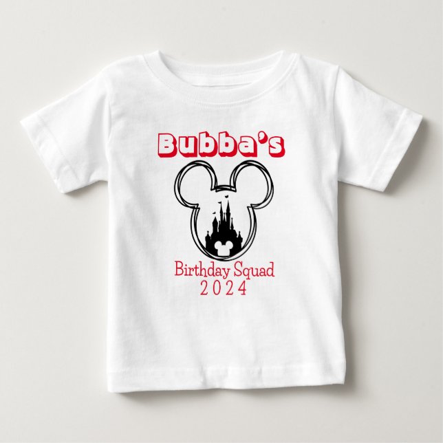 Camiseta Para Bebê Birthday Squad (Frente)