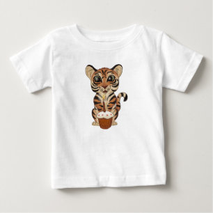 Camiseta Para Bebê Birthday Tiger