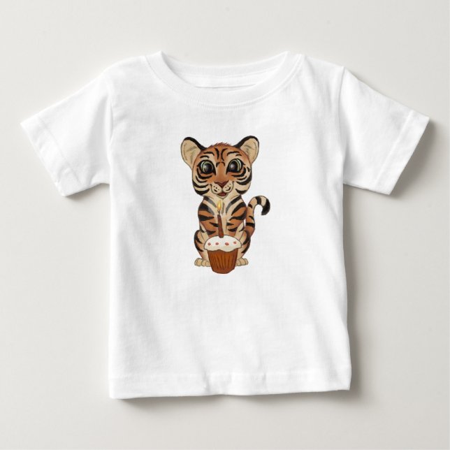 Camiseta Para Bebê Birthday Tiger (Frente)