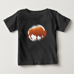 Camiseta Para Bebê Bisão Mamífero Nacional Americano Búfalo