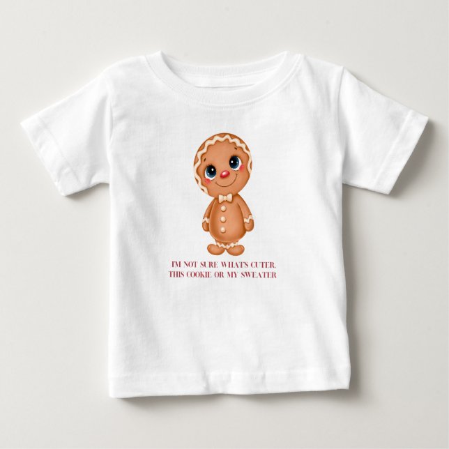 Camiseta Para Bebê Biscoito de natal bonito (Frente)