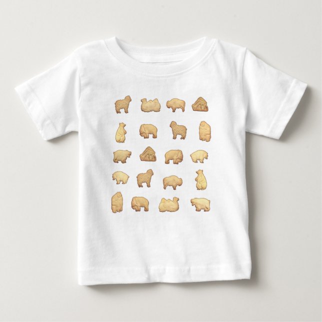 Camiseta Para Bebê Biscoitos animais (Frente)