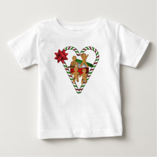Camiseta Para Bebê Biscoitos de Gengibre Natalinos