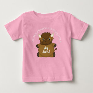 Camiseta Para Bebê Bison Buffalo Chá de fraldas Rosa
