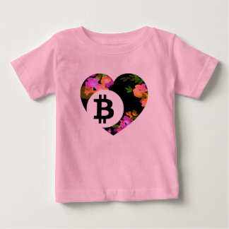 Camiseta Para Bebê BITCOIN/FLORAL CORAÇÃO com Tutu