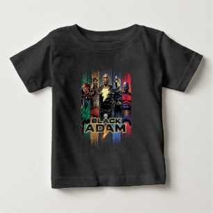 Camiseta Para Bebê Black Adam Characters In Stripes Graphic