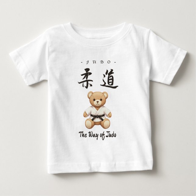 Camiseta Para Bebê 【BLACK】Bring the spirit of Judo to everyday life (Frente)