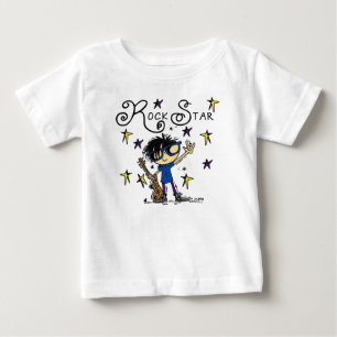 Camiseta Para Bebê Black Hair Boy Star