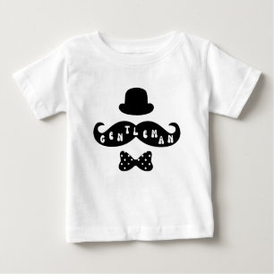 Camiseta Para Bebê Black Hat Mustache Casual Baby T Shirt