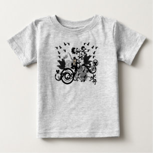 Camiseta Para Bebê Black Irish Swirls and Leprechauns