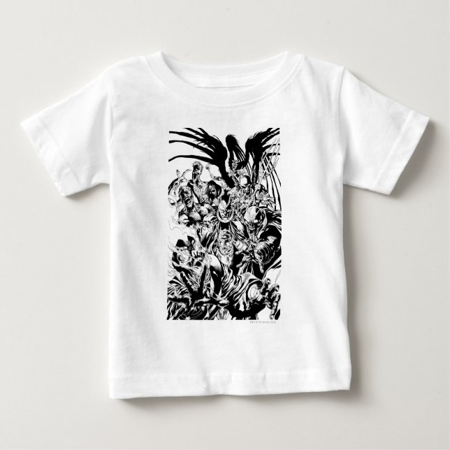 Camiseta Para Bebê Black Lanterna Corps - Preto e Branco (Frente)