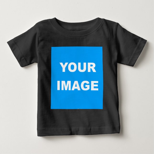 Camiseta Para Bebê Black Modern Add Your Image Personalize (Frente)