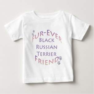 Camiseta Para Bebê Black Russo Terrier Fuer
