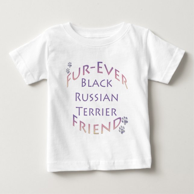 Camiseta Para Bebê Black Russo Terrier Fuer (Frente)