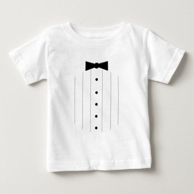 Camiseta Para Bebê Black Tie Tuxedo (Frente)