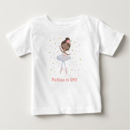 Camiseta Para Bebê Black Tutu Ballerina Primeiro ou Qualquer Rapariga