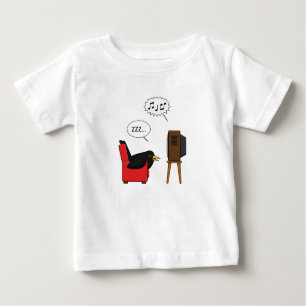 Camiseta Para Bebê Blackbird dormindo em frente à banda desenhada da